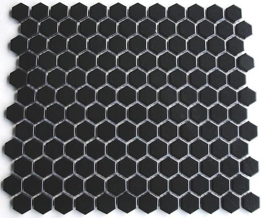 39085 Hexagonal mosaik Sort mat 23x23mm