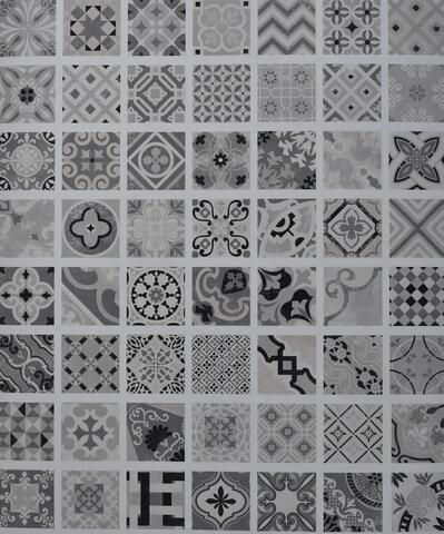 1098 Marokkanske motiver på italienske keramik flise i 20x20cm ,Serie multicolour Grigia Opus. -kun 698,-/m2