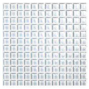 39190 Glass Uni Turku hvid klar-blank 23x23mm 1070,- per kasse = 0,63m2