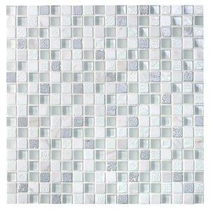 39230 Mosaik mix glas og metal glaseret 15x15 mm,Crystal Fashion Casablanca mix mat+blanke, kr, 1130,- per kasse