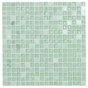 39235 Mosaik i mix glas og marmor. 15x15 mm,Crystal Marmor.Brisbane mix mat+blanke, kr, 1195,- per kasse
