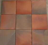 40054A Rød - brun-Rød  Antique flammet ca 24½x24½xm kun 69,- per styk